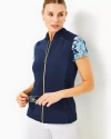 Lilly Pulitzer Luxletic Kimberline Hybrid Vest In Low Tide Navy