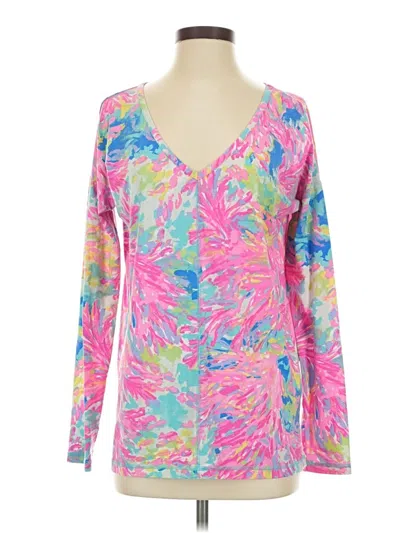 Pre-owned Lilly Pulitzer Luxletic Long Sleeve Blouse In Pink