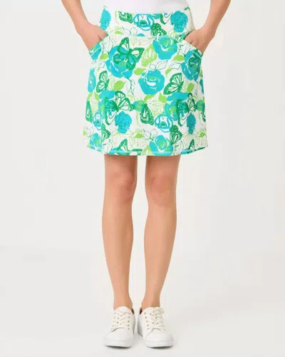 Lilly Pulitzer Luxletic Maryana Skort In Resort White Monarch Rose In Animal Print