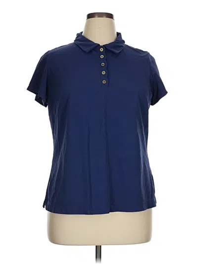 Pre-owned Lilly Pulitzer Luxletic Short Sleeve Blouse In Blue