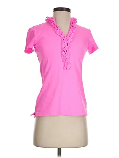 Pre-owned Lilly Pulitzer Luxletic Short Sleeve Top Pink Cowl Neck Tops