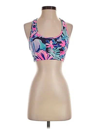 Pre-owned Lilly Pulitzer Luxletic Sleeveless Top Pink Halter Neckline Tops
