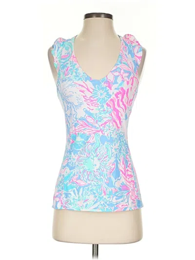 Pre-owned Lilly Pulitzer Luxletic Sleeveless Top Pink Sweetheart Neckline Tops