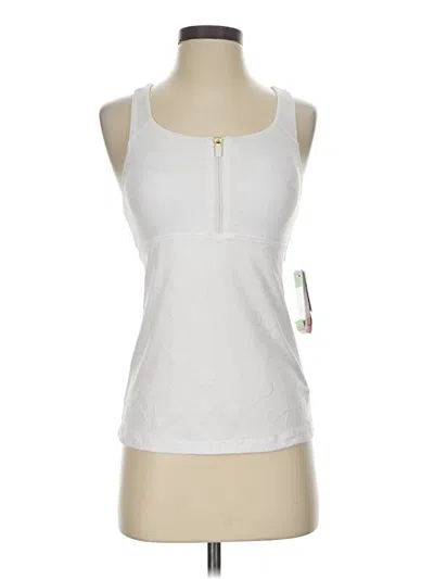 Pre-owned Lilly Pulitzer Luxletic Sleeveless Top White Halter Neckline Tops