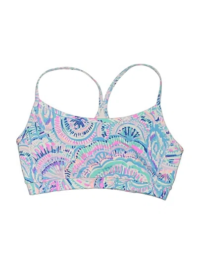 Pre-owned Lilly Pulitzer Luxletic Swimsuit Top Blue Paisley Pattern Swimwear