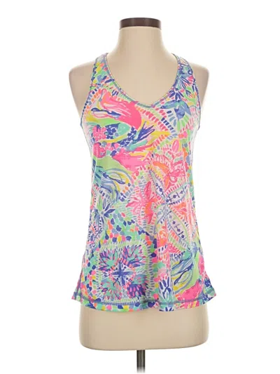 Pre-owned Lilly Pulitzer Luxletic Tank Top Pink Halter Neckline Tops