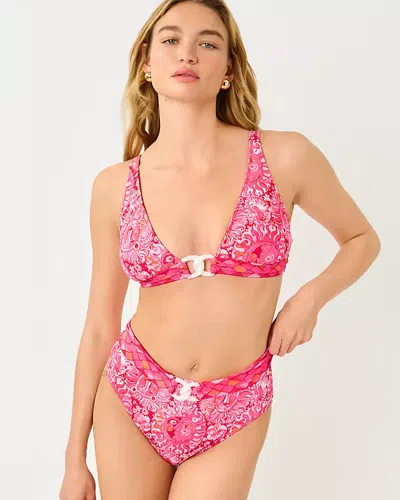 Lilly Pulitzer Lyall High Waisted Bikini Bottom In Paradise Punch Jims Stuff Engineered Bikini Border