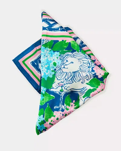 Lilly Pulitzer Lydia The Lion Silk Scarf In Blue