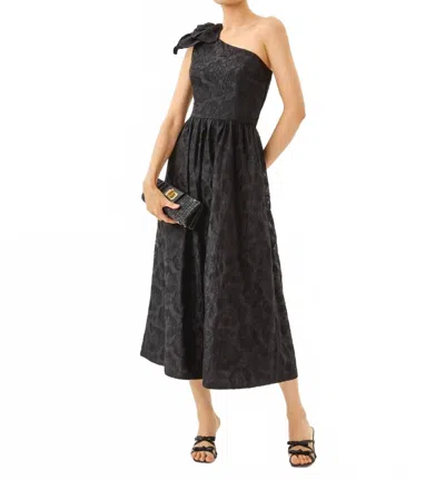 Lilly Pulitzer Lynsi Midi Dress In Noir Sunset Bloom Embroidered Organza In Black