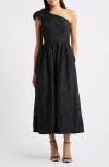 Lilly Pulitzer Lynsi One-shoulder Midi Dress In Black