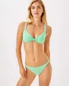Lilly Pulitzer Mal Bikini Bottom In Fauna Green Seersucker Stripe