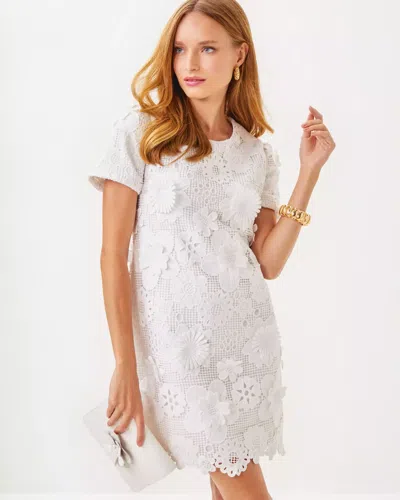 Lilly Pulitzer Malena Lace Dress In Resort White Passion Flower 3d Lace