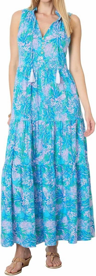 Lilly Pulitzer Malone Maxi Dress In Las Olas Aqua Strong Current Sea