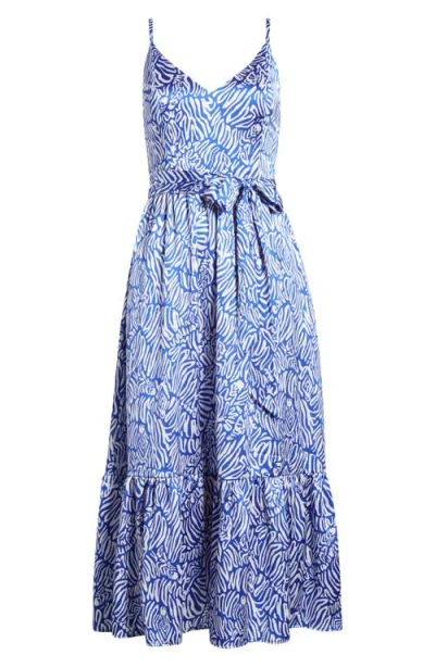 Lilly Pulitzer Marcelina Midi Dress In Martinique Blue Zee Bebe