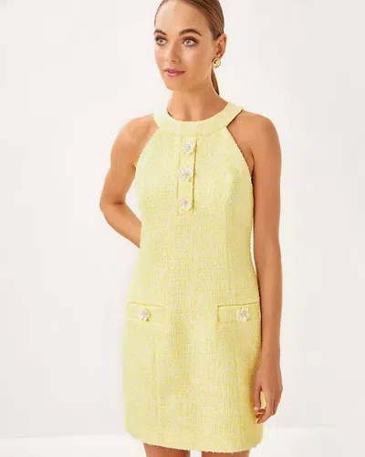Lilly Pulitzer Margarete Skirted Romper In Finch Yellow Chic Chick Boucle