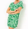 Lilly Pulitzer Margene Pj Sleep Dress In Fiddle Leaf Green Lil Escape Plan In Multi