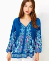 Lilly Pulitzer Marilina Tunic Top In Barton Blue Seacret Escape Engineered Tunic