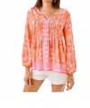 Lilly Pulitzer Marilina Tunic Top Breezy Palm In Papaya In Brown