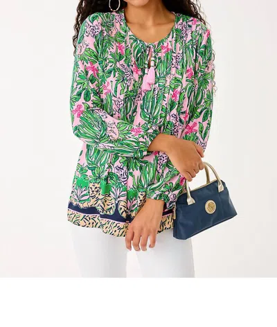 Lilly Pulitzer Marilina Tunic Top In Roaring With Joy In Green