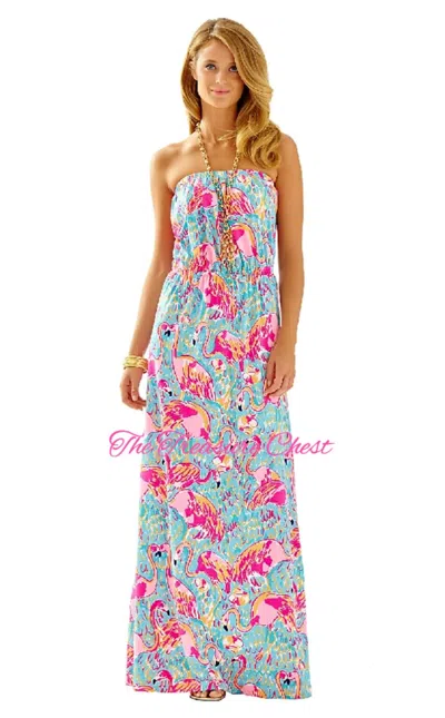 Pre-owned Lilly Pulitzer Marlisa Maxi Dress Peel And Eat ? Size M ? In Multicolor