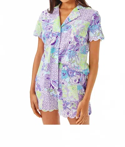LILLY PULITZER MARLITA PJ TOP IN JUICY STORY PATCH