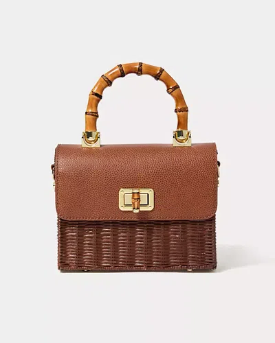 Lilly Pulitzer Maura Wicker Top Handle Bag In Brown