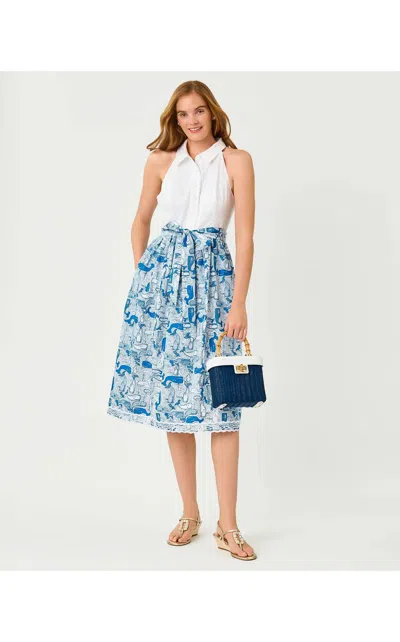 Lilly Pulitzer Mauritzia Midi Shirtdress In Nassau Blue Thar She Blows In Multi
