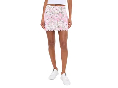 Lilly Pulitzer Meena Scallop Skort Upf 5 Women's Skirt Conch Shell Pink Wildness: Md In Animal Print