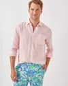 Lilly Pulitzer Men's Stuff Addison Shirt In Pink Muse X Resort White