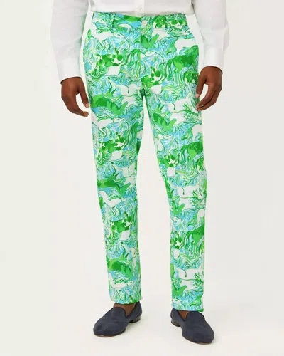 Lilly Pulitzer Men's Stuff Mizner Stretch Pant In Capri Blue Galloping Gals In Green