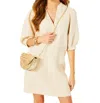 Lilly Pulitzer Mialeigh Elbow Sleeve Linen Dress In Sand Bar X Resort White In Multi
