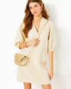 Lilly Pulitzer Mialeigh Elbow Sleeve Linen Dress In Sand Bar X Resort White In Sand Bar X Resort White