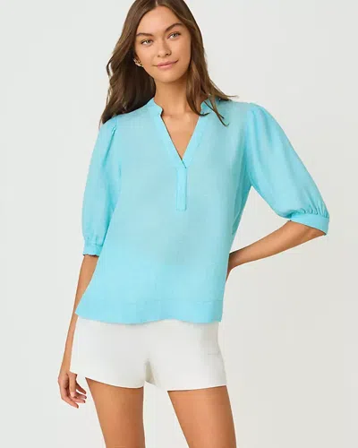 Lilly Pulitzer Mialeigh Linen Top In Blue