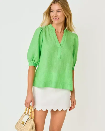 Lilly Pulitzer Mialeigh Linen Top In Green
