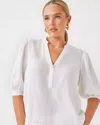 Lilly Pulitzer Mialeigh Linen Top In Resort White
