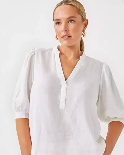 Lilly Pulitzer Mialeigh Linen Top In Resort White