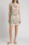 LILLY PULITZER MILA FLORAL SLEEVELESS STRETCH COTTON SHIFT DRESS