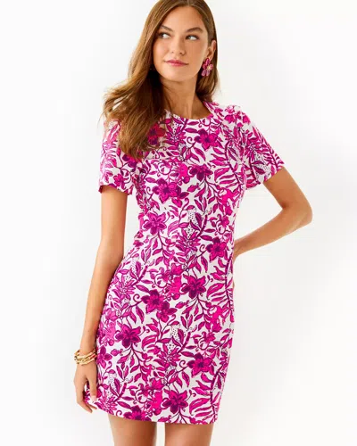 Lilly Pulitzer Mila Short Sleeve Shift Dress In Elderflower Blossom Lil Escape Plan