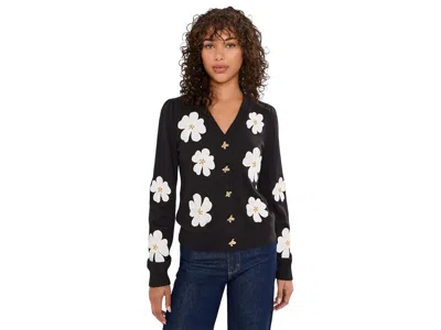 Lilly Pulitzer Millard Sweater Women's Sweater Black Big Lillys Flower Embroidery: Xs, Acrylic/cotton/polyester