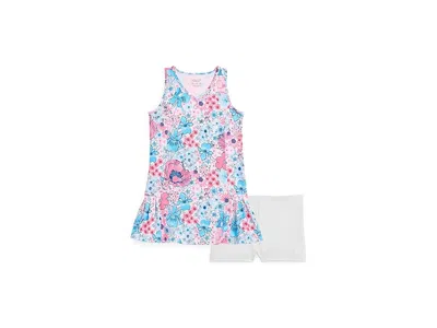 Lilly Pulitzer Mini Bacio Active Dress (toddler/little Kid/big Kid) Girl's Dress Resort White In All Her Glory: Xs  In Multi