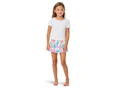 Lilly Pulitzer Mini Clairmont Top (toddler/little Kid/big Kid) Girl's T Shirt Resort White : Xl (12-14 Big Kid), Co