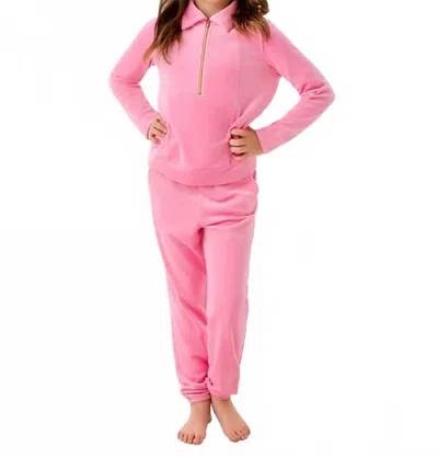 Lilly Pulitzer Kids' Mini Eleni Velour Pullover In Confetti Pink
