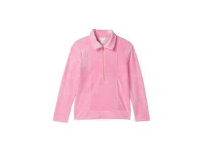 Lilly Pulitzer Mini Eleni Velour Pullover (toddler/little Kid/big Kid) Girl's Sweatshirt Confetti Pink : Xl (12-14 