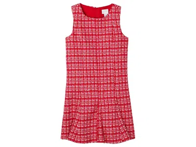 Lilly Pulitzer Mini Enya Dress (toddler/little Kid/big Kid) Girl's Dress Cranberry Red Fiesta Boucle : 7 Big Kid, A