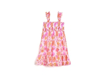 Lilly Pulitzer Mini Hadly Dress (toddler/little Kid/big Kid) Girl's Dress Resort White Pansy Fansy: Xs (2t-3t Toddl In Pink