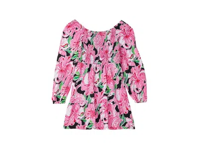 Lilly Pulitzer Mini Jilly Long Sleeved D (little Kid/big Kid) Girl's Dress Onyx Party All The Time : Sm (4-5 Little