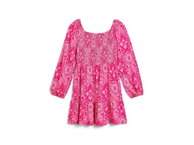 Lilly Pulitzer Mini Jilly Long Sleeved Dress (toddler/little Kid/big Kid) Girl's Dress Pink Aster: Md (6-7 Little K In Brown