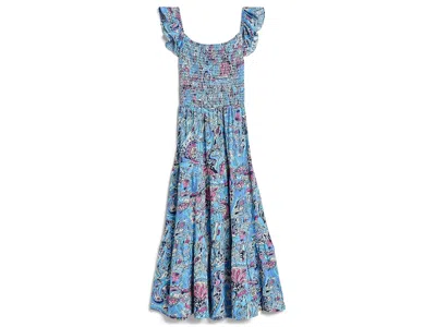 Lilly Pulitzer Mini Jilly Midi Dress (toddler/little Kids/big Kids) Girl's Clothing Paisley Parade: Md (6-7 Little  In Blue