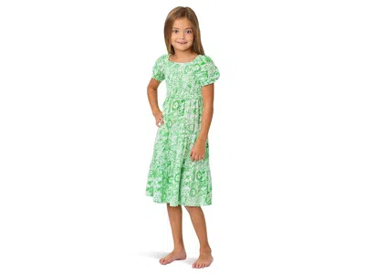 Lilly Pulitzer Mini Jilly Sleeved Midi Dress (toddler/little Kid/big Kid) Girl's Dress Putting Green Lil Fleur De L