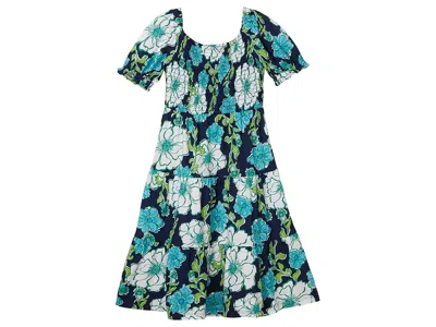 Lilly Pulitzer Mini Jilly Sleeved Midi Dress (toddler/little Kids/big Kids) Girl's Clothing Low Tide Navy Go Big : 